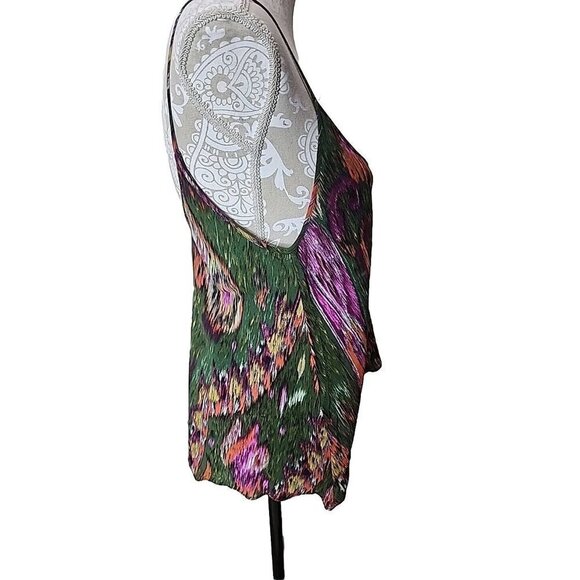 Zara Women's Green Coral Pink Viscose Cami Tank Top Cami Small - Picture 5 of 7